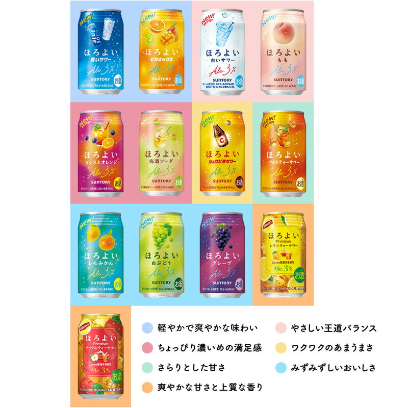 楽天市場 サントリーほろよい よりどり２ケース 350ml 48本 グレープフルーツ レモン もも 酎ハイ チューハイ サワー 梅酒 ぶどう コーラ サイダー ハピクルサワー カシスオレンジ ミックスフルーツ グレフルソルティ サイダーサワー 冷やしパイン Don Online Shop