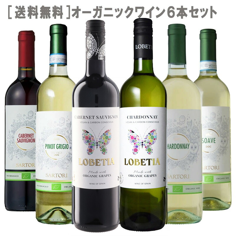 オーガニックワイン 6本セット（S） ［大人気セット BIO ビオ 有機栽培 イタリア スペイン ビオロジック サルトーリ］［送料無料］