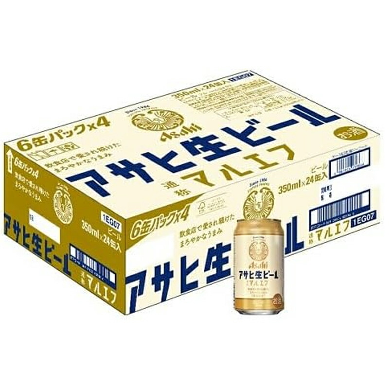 楽天市場】アサヒ 生ビール 350ml×6本 【マルエフ】 ビール・発泡酒