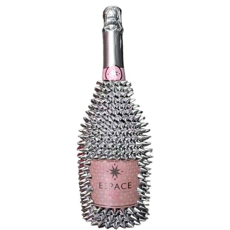 エスパス・オブ・リマリ スパークリング ロゼ デコレーションボトル 750ml &times;1本【チリ スパークリングワイン 白泡 ロゼ 辛口 ギフト プレゼント トゲマンド トゲモエ トゲコーラ デコボトル トゲボッテガ シルバー おしゃれ 送料無料】｜DON online shop 店 13,499円