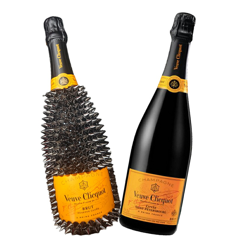 ヴーヴ クリコ デコレーションボトル 750ml + ヴーヴ クリコ レゼルヴ キュヴェ 750ml 計2本セット［フランス シャンパーニュ スパークリング ワイン オリジナル ギフト プレゼント トゲトゲ トゲモエ カスタムボトル］[数量限定セット]｜DON online shop 店
