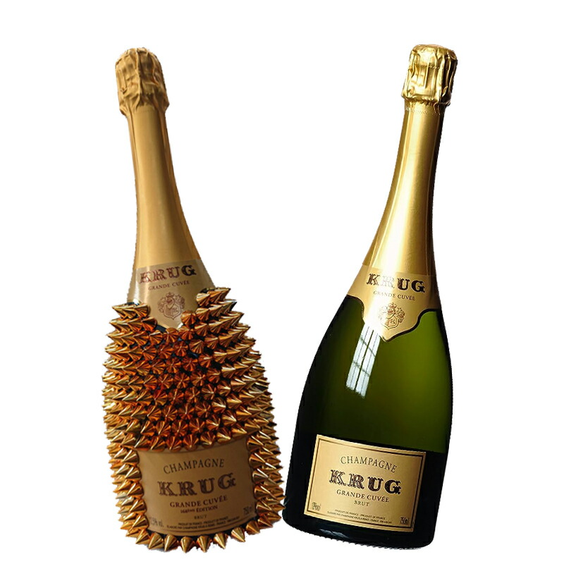 クリュッグ デコレーションボトル 750ml&times;１本 + クリュッグ 750ml &times;1本 セット[フランス シャンパン 最高峰 トゲ トゲ ドリアン]スパークリング ワイン トゲマンド トゲモエ トゲコーラ デコボトル ［送料無料］｜DON online shop 店
