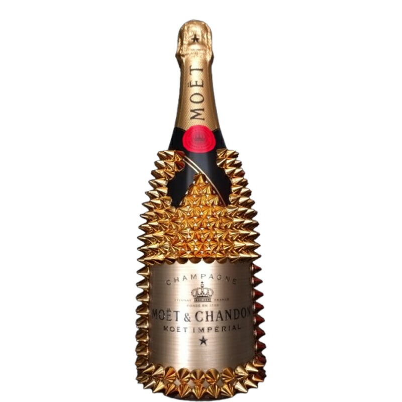 モエ エ シャンドン ピュア ゴールド デコレーションボトル 750ml×１本 フランス シャンパーニュ地方[オリジナル ハードボトル セレブ パーティー ギフト プレゼント トゲトゲ ドリアン トゲモエ カスタムボトル Moet & chandon]スパークリング ワイン[送料無料]