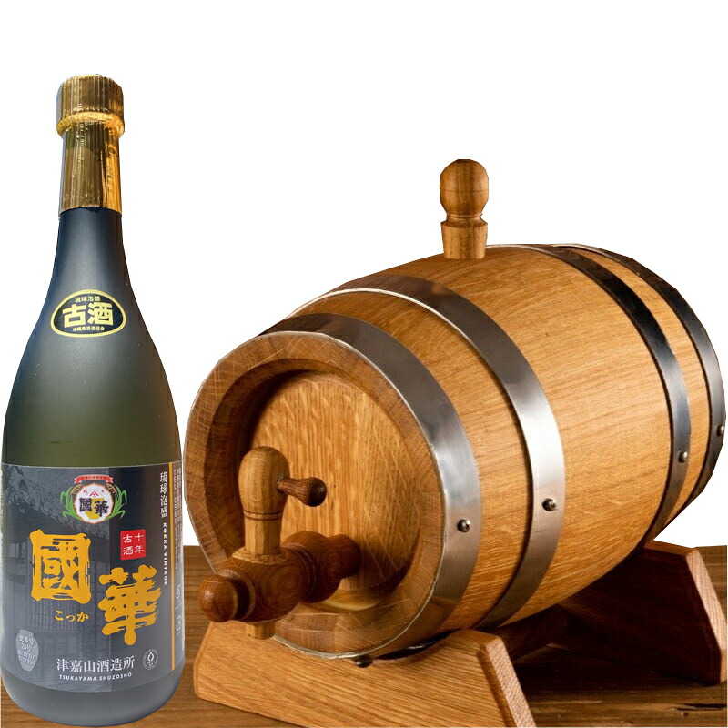 ソムリエ厳選 津嘉山酒造所 國華 10年古酒 37度 720ml × 1本 + 本格熟成 ミニ3Lサイズ [沖縄 名護 こっか 枚方と友好都市 送料無料 父の日 本格ミニ樽で本格熟成 ]