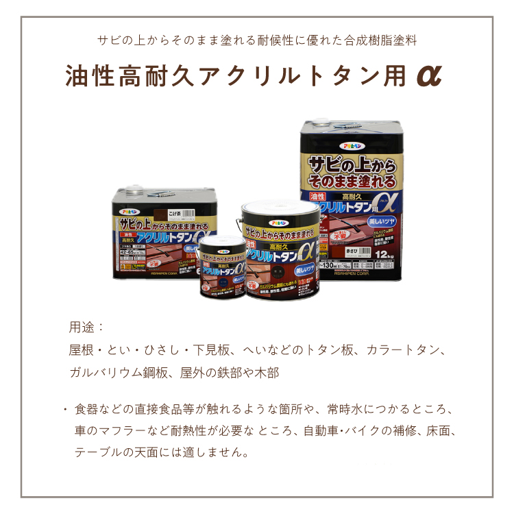 日本最大のブランド 12Kg 赤さび トタン用α アクリル 高耐久 アサヒペン 塗料 送料無料 サビ止め 屋外 屋根 油性 - 金属用 - hlt.no