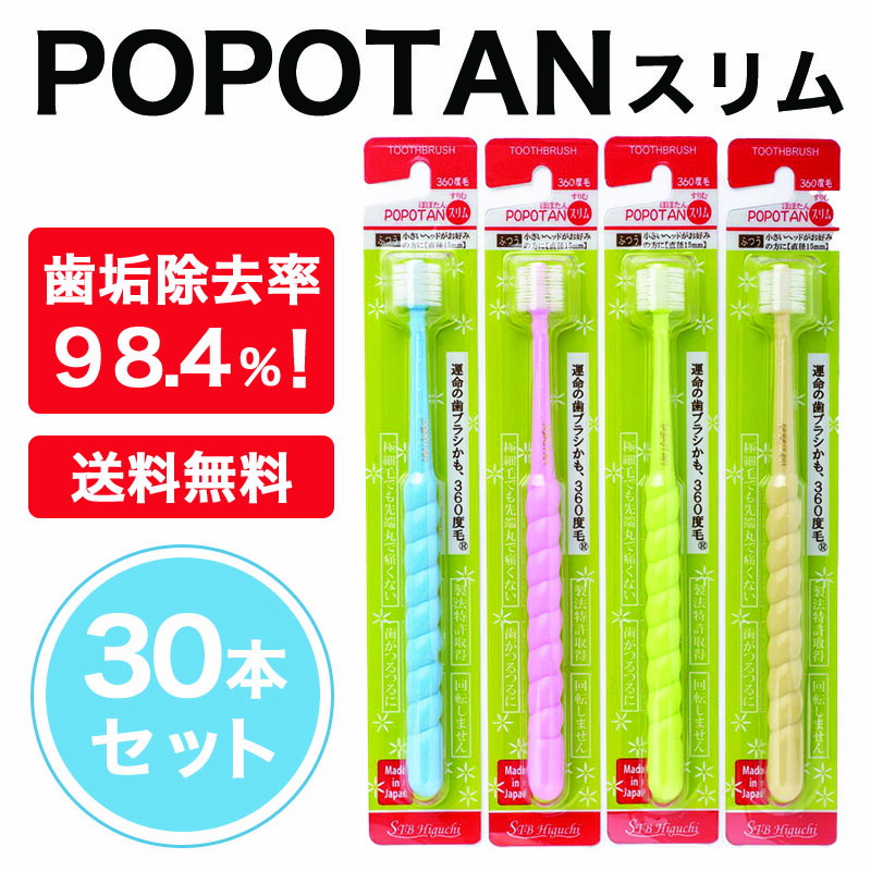 【2/1限定】 ポイント最大20倍＆最大400円クーポン配布｜【30本セット】360度毛歯ブラシPOPOTAN（ぽぽたん）スリム画像