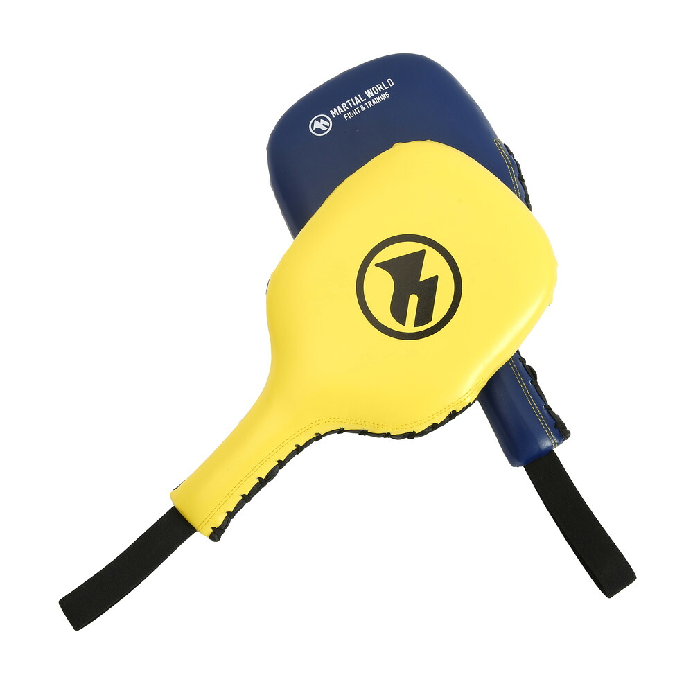 【マーシャルワールド】ハンドミット　黄ネイビー（HM10-YLNV）ボクシング ジムトレーニング 格闘技 パンチミット パンチ パンチング