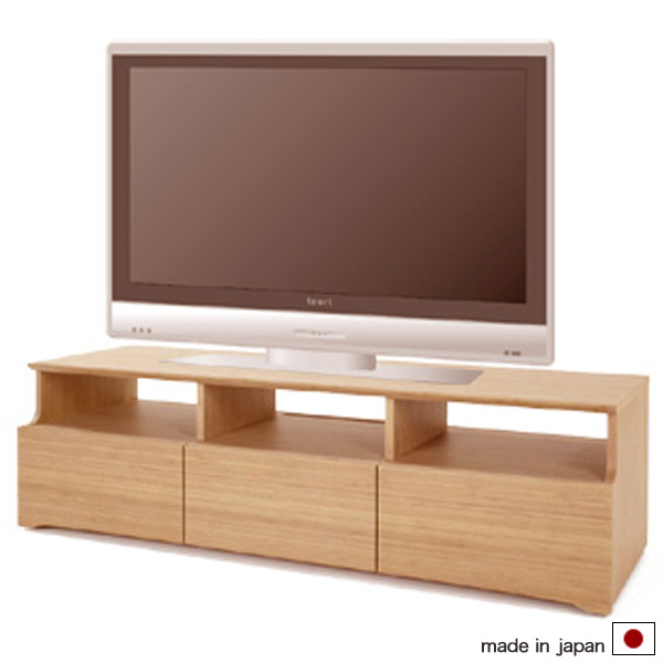 【受注生産・全国送料見積り】120/150/180 テレビボード テレビ台 ローボード 竹を使用した木製 仕上げはウレタン塗装クリア オープン部と引き出しの２タイプの収納で見せると隠すインテリア 日本製 スタイリッシュ/ナチュラル/北欧