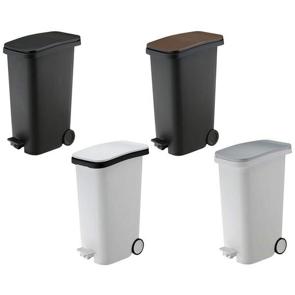 \0が付く日P3倍/ダストボックス 31L (WH/BK/MT/WD) キッチンペール フタ付き ペールボックス ゴミ箱 ごみ箱 キャスター付 ペダル式 ホワイト ブラック メタル ウッド シンプル/モダン/ベーシック 日本製|どんどんどんの家具