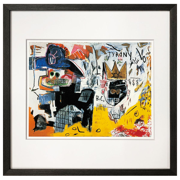 アートパネル ジャンｰミシェル・バスキア Jean-Michel Basquiat untitled(tyrany)1982 アメリカ アートフレーム アートポスター おしゃれ 絵画 額入り フレーム付き インテリア 天然木｜どんどんどんの家具
