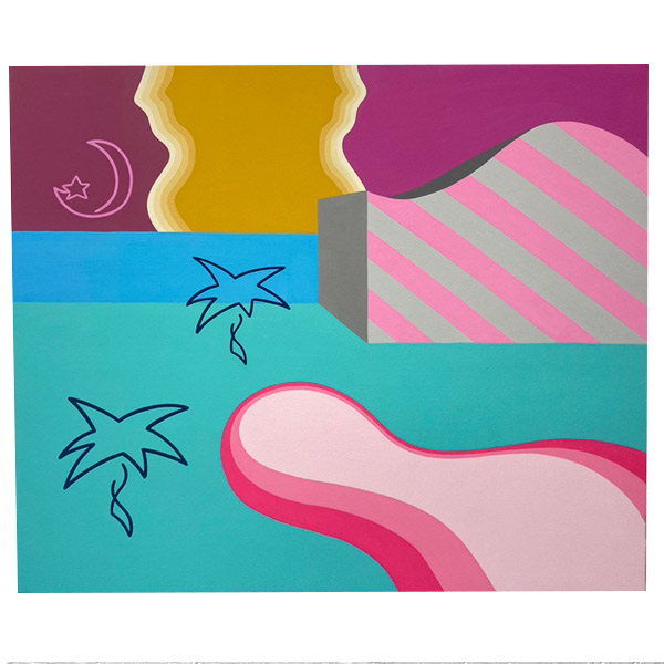 アートパネル en vacance 木製パネル パネルアート アート インテリア 絵画 アクリル ポップ/キュート/スタイリッシュ/カラフル/北欧/韓国 おしゃれ お洒落 雑貨 ウォールデコレーション プレゼント 贈り物 455&times;380mm｜どんどんどんの家具