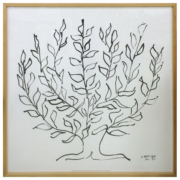 アートパネル Henri Matisse アンリ・マティス Le platane(LL) フランス france 低木 ボタニカル アートフレーム アートポスター おしゃれ 絵画 額入り フレーム付き 芸術 インテリア 天然木