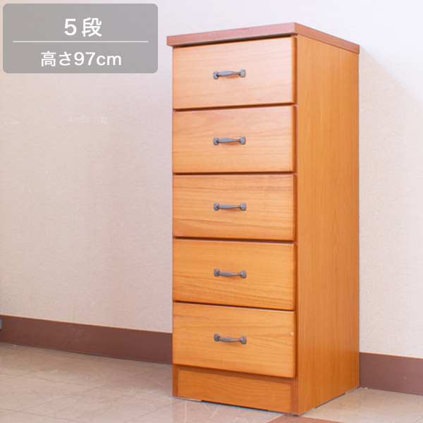 チェスト スリム 40-5 ローチェスト シンプル/北欧/カントリー/モダン/ナチュラル タンス チロル 完成品 日本製 おしゃれ かわいい 衣類 洋服ダンス 幅39cm 奥行39.5cm 高さ97cm ５段チェスト