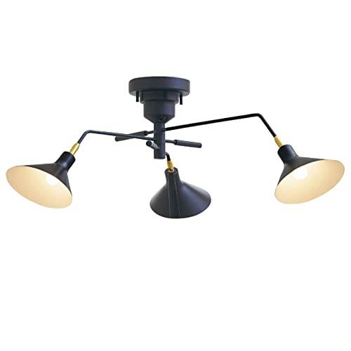 【200円クーポン】 INTERFORM インターフォルム シーリングライト Ronne ロネ BK ブラック 適応畳数 4.5畳~6畳 LT-9518BK ＜インターフォルム プレゼント インテリア アンティーク 北欧 かわいい かっこいい レトロ おしゃれ 照明 天井照明 白熱電球付 E17口金 60W お返し＞