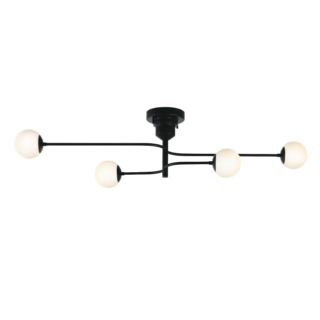 【200円クーポン】 INTERFORM インターフォルム シーリングライト LT-4460 シュマン4 LED電球付 ＜インターフォルム プレゼント インテリア かわいい シンプル モダン おしゃれ 照明 天井照明 LED電球付 E17口金 40W相当 電球色 消費電力4.4W 4灯 壁スイッチ お返し＞