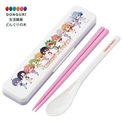 【200円クーポン】 SKATER スケーター コンビセット 箸 18cm スプーン セット カラフルピーチ 抗菌 大人用 日本製 CCS3SAAG-A ＜スケーター プレゼント 小学校 子供 女の子 小学生 お弁当箱 ランチボックス カトラリーセット かわいい おしゃれ お返し＞画像
