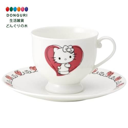 【200円クーポン】 SKATER スケーター カップ&ソーサー コーヒーカップ カップソーサー 240ml 食洗機対応 NARUMI ボーンチャイナ 日本製 サンリオ ハローキティ ドローイング CBCS24-A ＜スケーター プレゼント 保育園 幼稚園 小学校 小学生 かわいい おしゃれ お返し＞