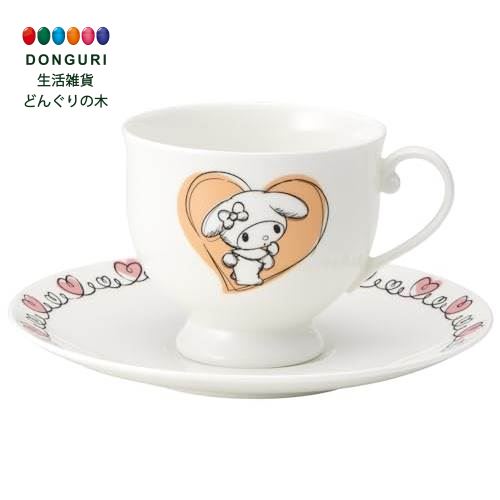 【200円クーポン】 SKATER スケーター カップ&ソーサー コーヒーカップ カップソーサー 240ml 食洗機対応 NARUMI ボーンチャイナ 日本製 サンリオ マイメロディ ドローイング CBCS24-A ＜スケーター プレゼント 保育園 幼稚園 小学校 小学生 かわいい おしゃれ お返し＞