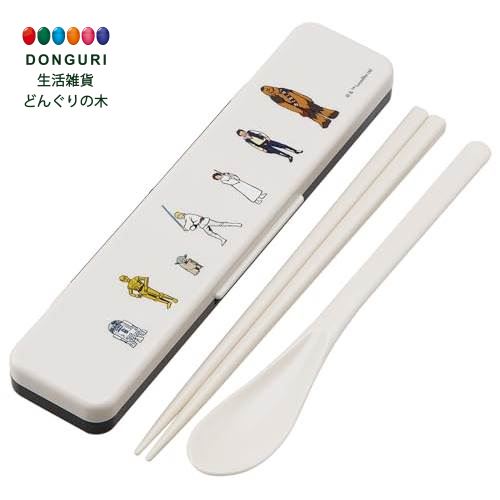 【200円クーポン】 SKATER スケーター 箸 スプーン コンビセット 18cm 抗菌加工 お弁当 大人用 シリコンクッション付 音がならない 日本製 STAR WARS スターウォーズ 反乱 CCS3SAAG-A ＜スケーター プレゼント 保育園 幼稚園 小学校 小学生 子供 かわいい おしゃれ お返し＞画像