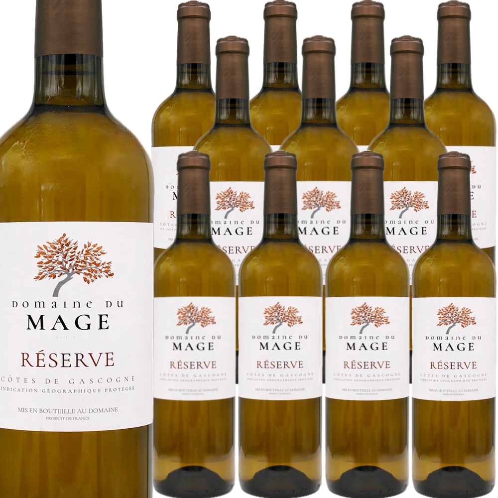 [12本セット] マージュ・レゼルヴ (ドメーヌ・デュ・マージュ)　Domaine du Mage Reserve (Domaine du Mage) フランス/ガスコーニュ/IGPコート・ド・ガスコーニュ/白ワイン/辛口/750ml｜Donguriano　Wine