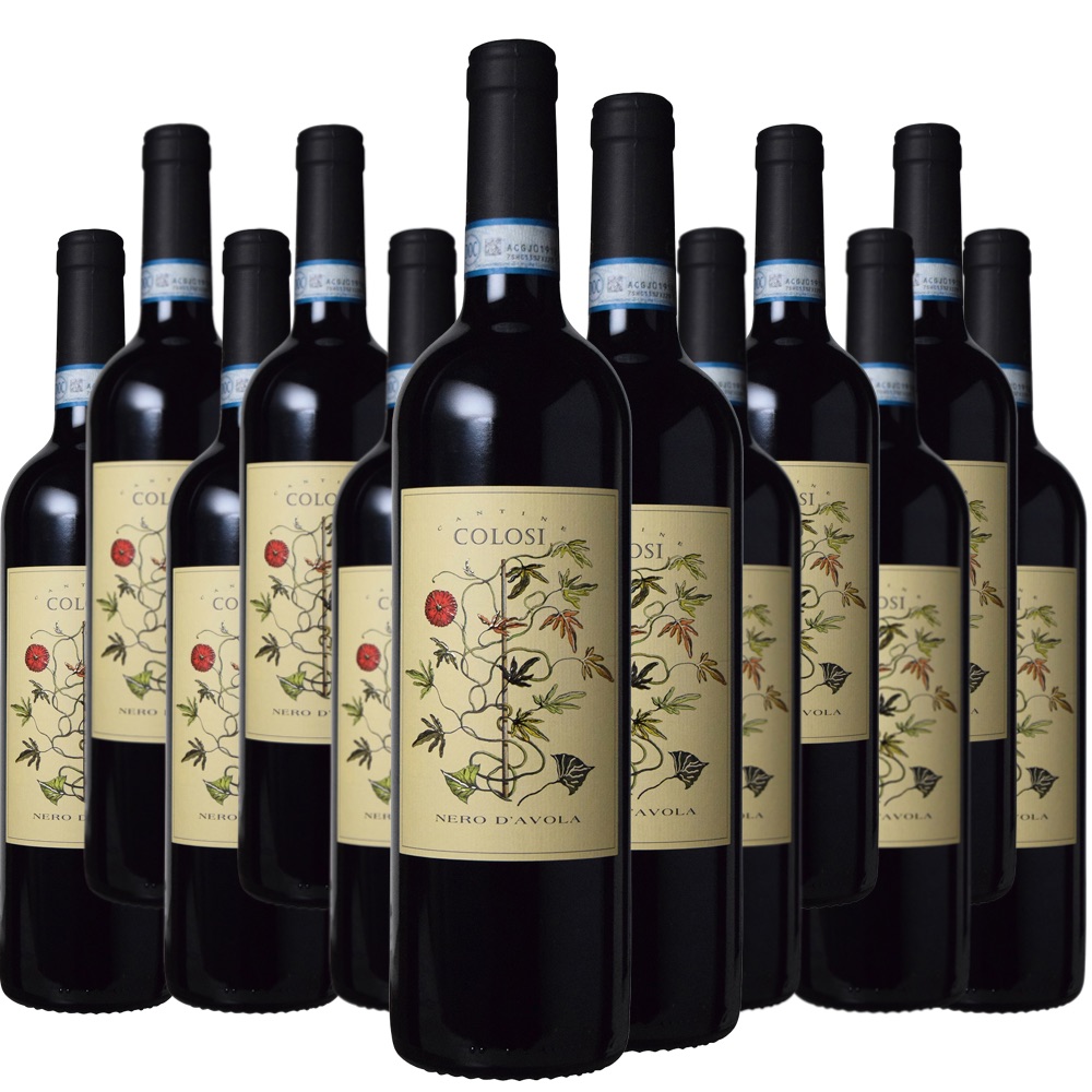 [12本セット] コローシ・ネロ・ダーヴォラ (コローシ) Nero d'Avola (Cantine Colosi) / イタリア / シチーリア / メッシーナ / シチーリアDOC / 赤ワイン / フルボディ / ヴィーガン(VEGAN) 認証 / 750ml