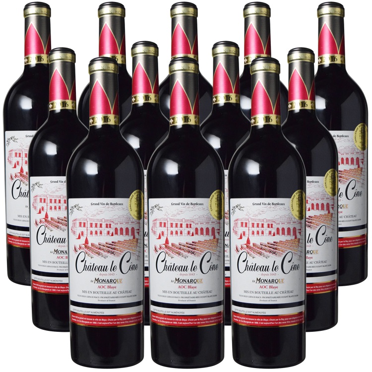 [12本セット] シャトー ル コーヌ ル モナーク [2016]　Chateau Le Cone "Le Monarque" AOC Blaye　フランス ボルドー ブライ AOCブライ 赤 フルボディ 750ml｜Donguriano　Wine