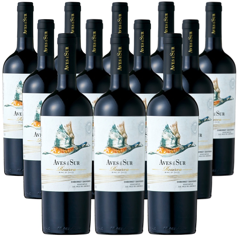 [12本セット] デル・スール・カベルネ・ソーヴィニヨン・レセルバ (ビーニャ・デル・ペドリガル)　Aves del sur Cabernet Sauvignon Reserva (Vina del Pedregal S.A)　チリ セントラル・ヴァレー ロンコミージャ・ヴァレーDO 赤 フルボディ 750ml