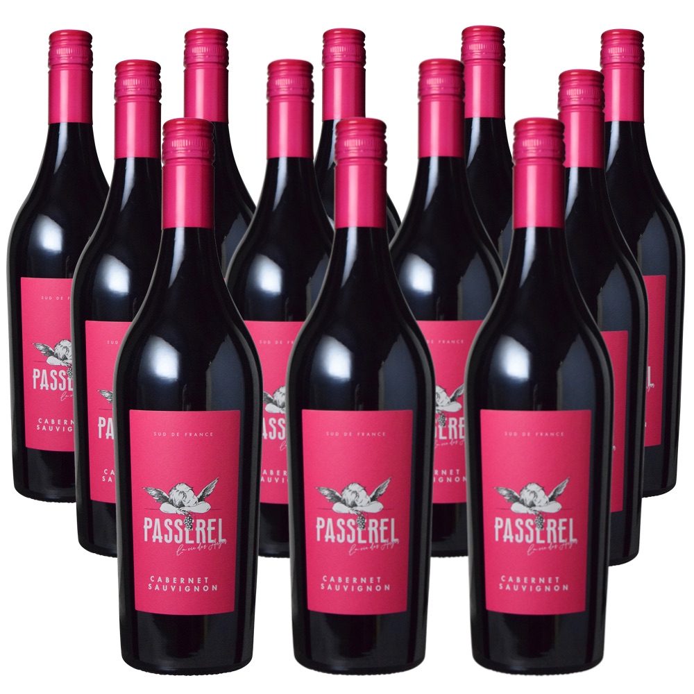 [12本セット] パスレル・カベルネ・ソーヴィニヨン (ケーヴ・ラングドック・ルーション) Passerel Cabernet Sauvignon (Caves Languedoc Roussillon) フランス ラングドック＆ルーシヨン IGPペイ・ドック 赤 ミディアムボディ 750ml｜Donguriano　Wine