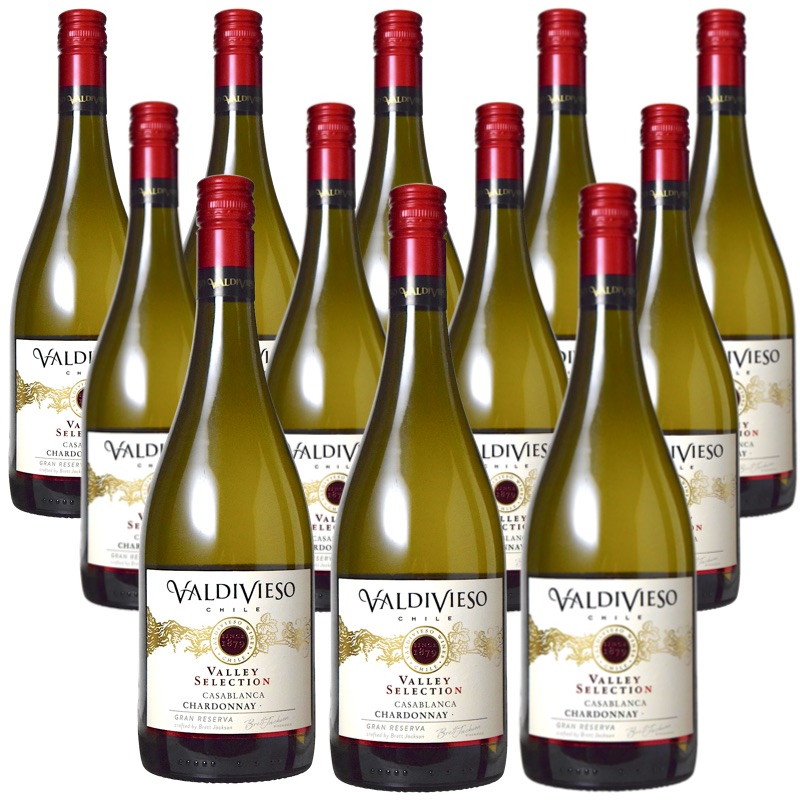 [12本セット] ヴァレー セレクション シャルドネ (ビーニャ バルディビエソ)　Valley Selection Chardonnay (Vina Valdivieso)　チリ アコンカグア サン アントニオ ヴァレー レイダ ヴァレーDO 白 辛口 750ml｜Donguriano　Wine