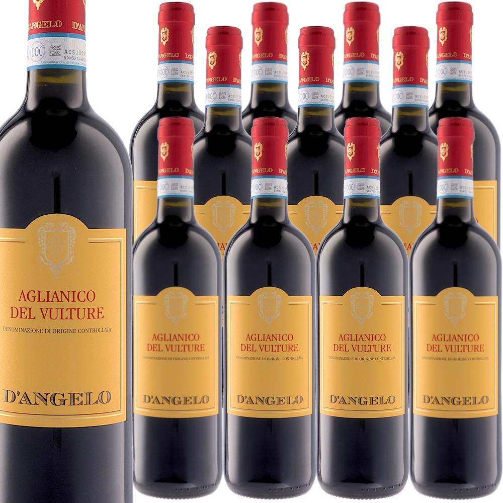 [12本セット] アリアニコ・デル・ヴルトゥレ (カーサ・ヴィニコラ・ダンジェロ)　Aglianico del Vulture (Casa Vinicola D'Angelo) イタリア、バジリカータ、アリアニコ・デル・ヴルトゥレDOC、赤、フルボディ、750ml