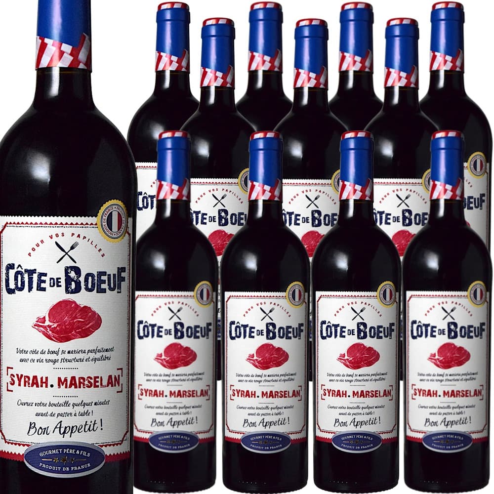 [12本セット] コート・ド・ブッフ (レ・グラン・シェ・ド・フランス) / Cote de Boeuf (Les Grands Chais de France) / フランス / ラングドック＆ルーシヨン / IGPペイ・ドック / 赤ワイン / フルボディ / 750ml