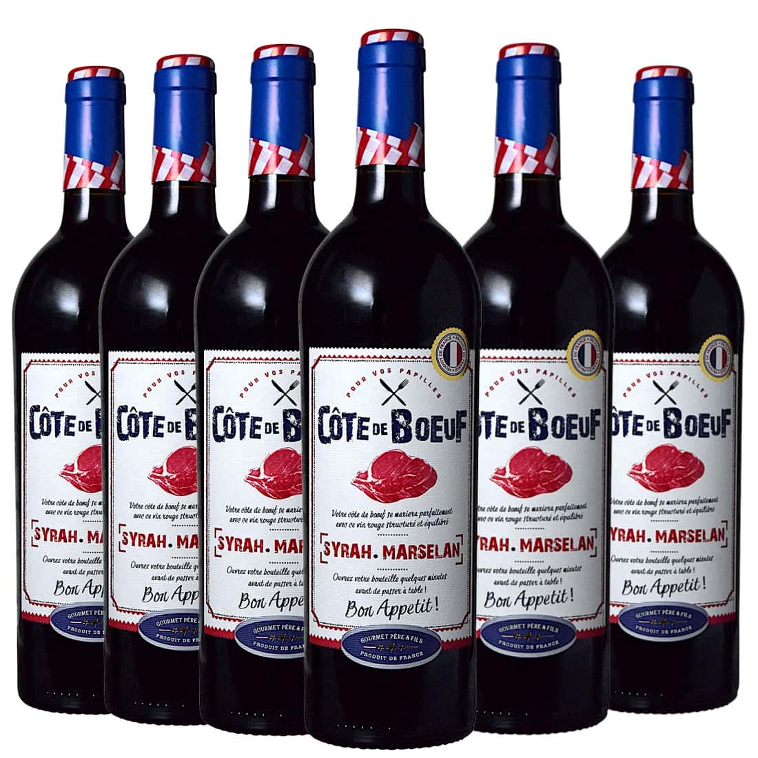 [12本セット] コート・ド・ブッフ (レ・グラン・シェ・ド・フランス) / Cote de Boeuf (Les Grands Chais de France) / フランス / ラングドック＆ルーシヨン / IGPペイ・ドック / 赤ワイン / フルボディ / 750ml｜Donguriano　Wine 14,544円