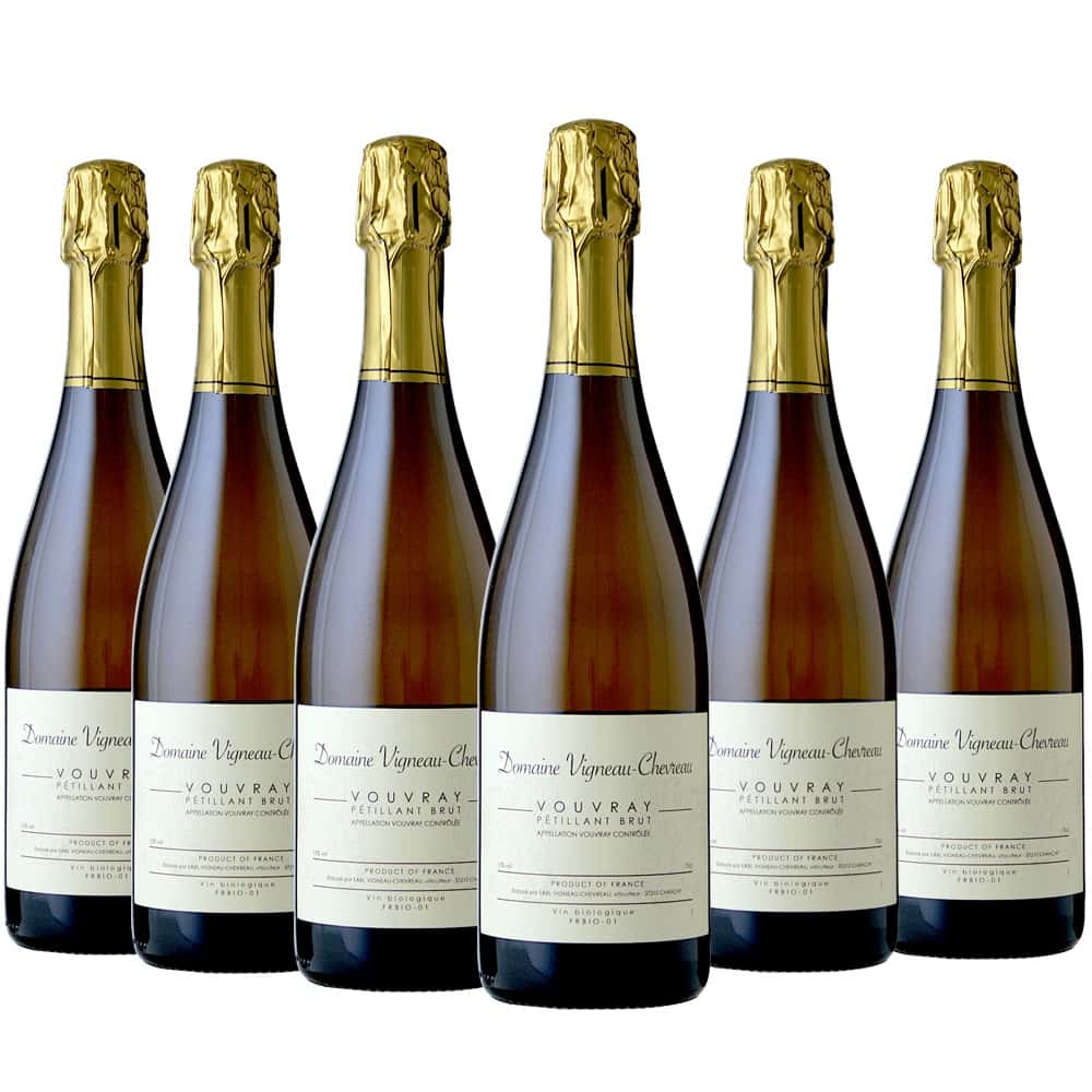 [6本セット] ヴーヴレ・ペティヤン・ブリュット (ドメーヌ・ヴィニョー・シュヴロー) Vouvray Petillant Brut (Domaine Vigneau Chevreau) / フランス / ロワール / トゥーレーヌ / AOCヴーヴレ / スパークリングワイン（泡） / 白ワイン / 辛口 / 750ml
