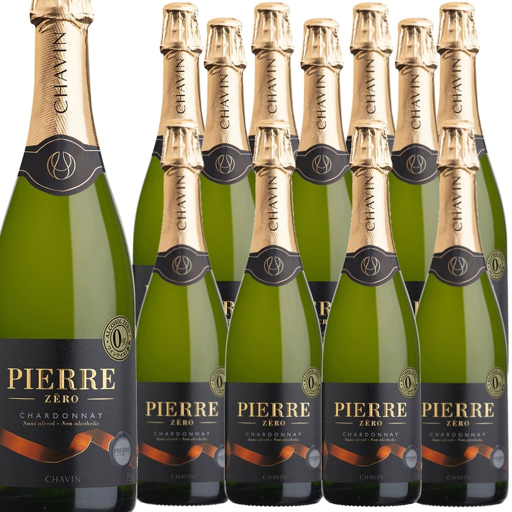 [12本セット] ピエール・ゼロ ブラン・ド・ブラン (ピエール・シャヴァン)　Pierre Zero Blanc de Blancs (Domaines Pierre Chavin)　フランス 白 辛口 スパークリングワイン 泡 ノンアルコール 清涼飲料水 ブドウジュース 750ml｜Donguriano　Wine