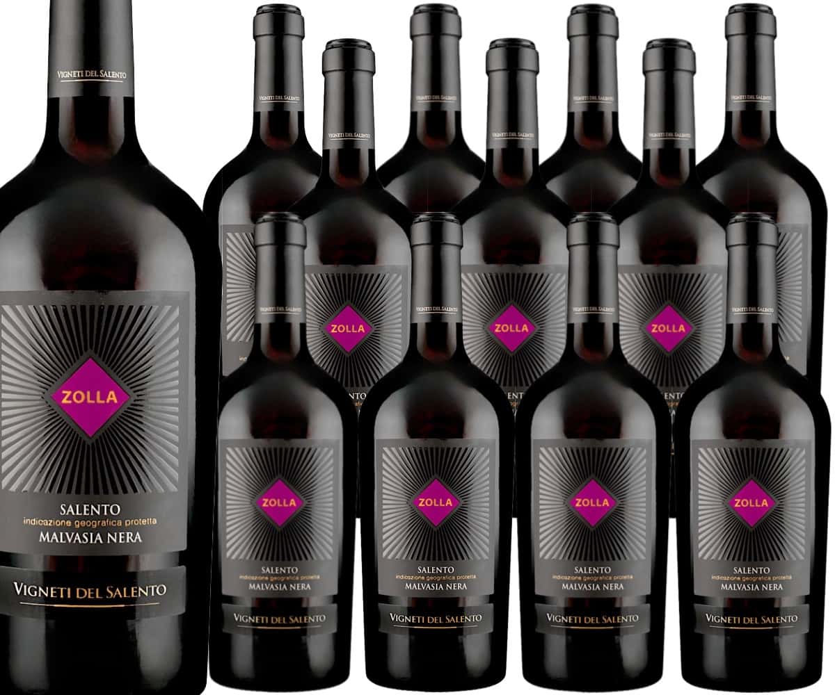 [12本セット] ゾッラ・マルヴァジア・ネーラ (ヴィニエティ・デル・サレント)　Zolla Marvasia Nera (Vigneti Del Salento)　イタリア プーリア 赤 フルボディ 750ml