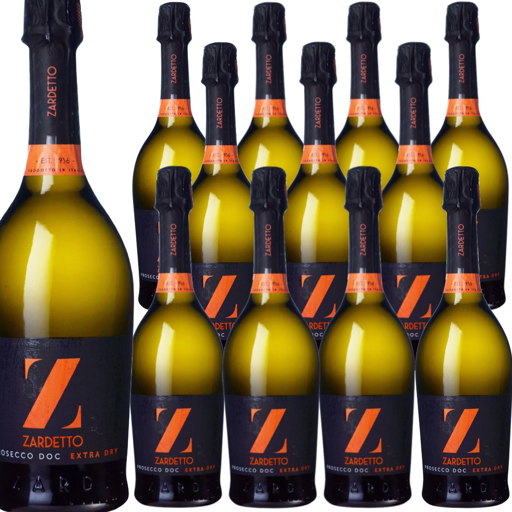 [12本セット] プロセッコ・エクストラ・ドライ (ザルデット) Prosecco Extra Dry (Zardetto) イタリア ヴェネト 白 スパークリング 辛口 750ml