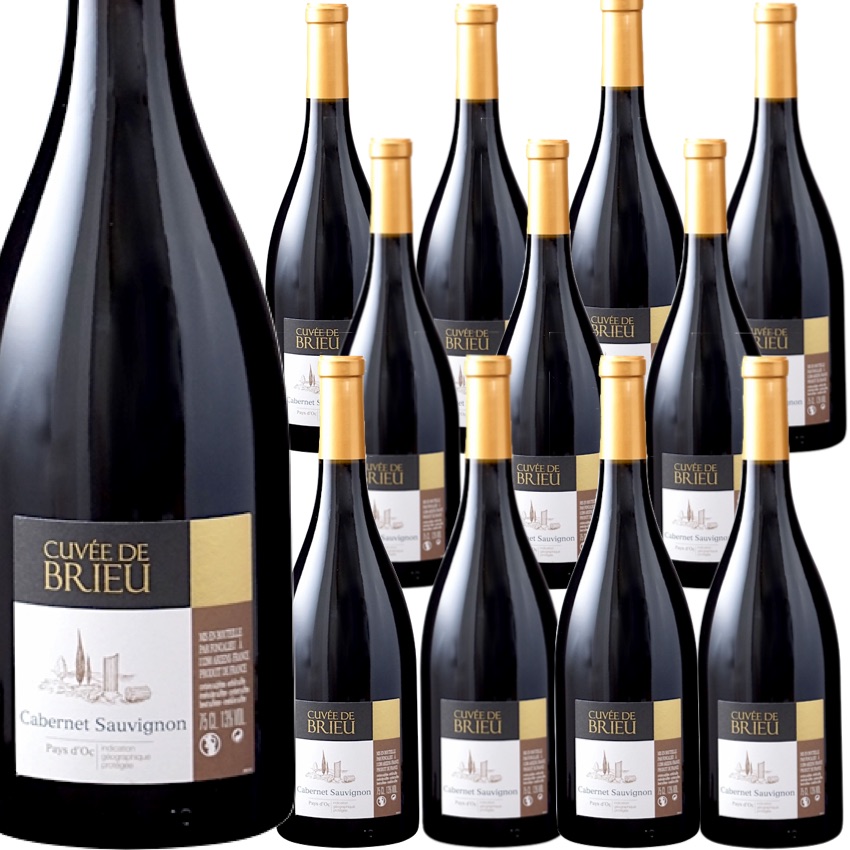 [12本セット] ペイ・ドック・カベルネ・ソーヴィニヨン・キュヴェ・ド・ブリュ (フォンカリュ) / Pays d’Oc Cabernet Sauvignon Cuvee de Brieu (Les Vignobles Foncalieu) / フランス / ラングドック・ルション / 赤ワイン / フルボディ / 750ml