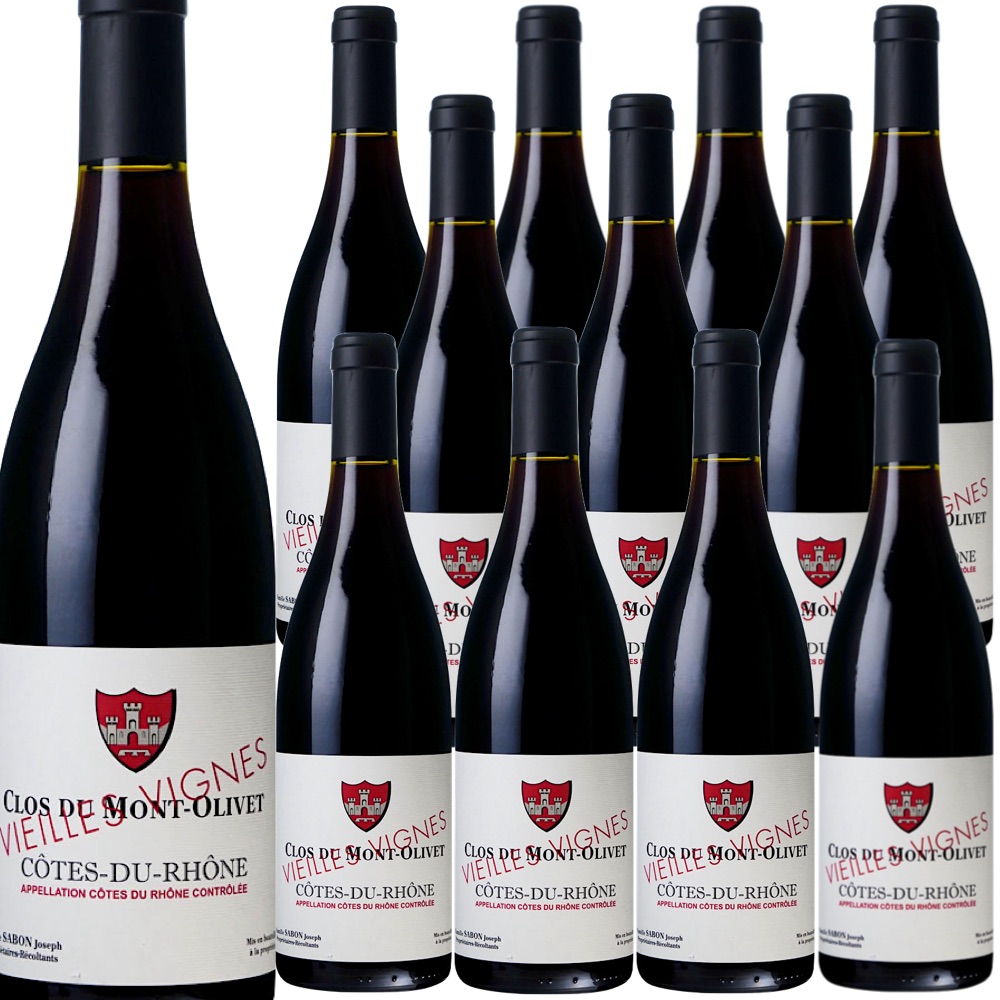 [12本セット] コート・デュ・ローヌ・ルージュ・ヴィエイユ・ヴィーニュ (クロ・デュ・モン・オリヴェ)　Cotes du Rhone Vieilles Vignes (Clos du Mont Olivet)　フランス コート・デュ・ローヌ 赤 フルボディ 750ml｜Donguriano　Wine