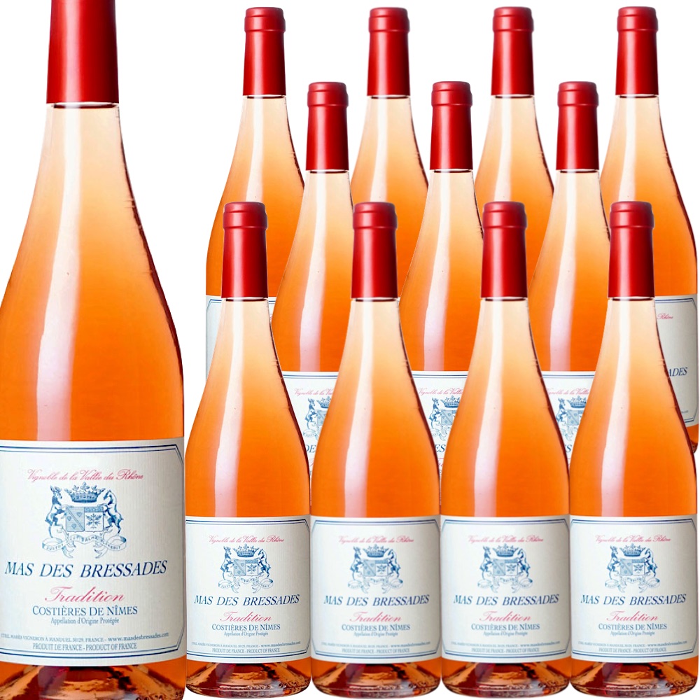[12本セット] コスティエール・ド・ニーム・ロゼ・キュヴェ・トラディション (マス・デ・ブレサド) / Costieres de Nimes Rose Cuvee Tradition (Mas des Bressades) / フランス / コート・デュ・ローヌ地方 / ロゼワイン / 辛口 / 750ml｜Donguriano　Wine