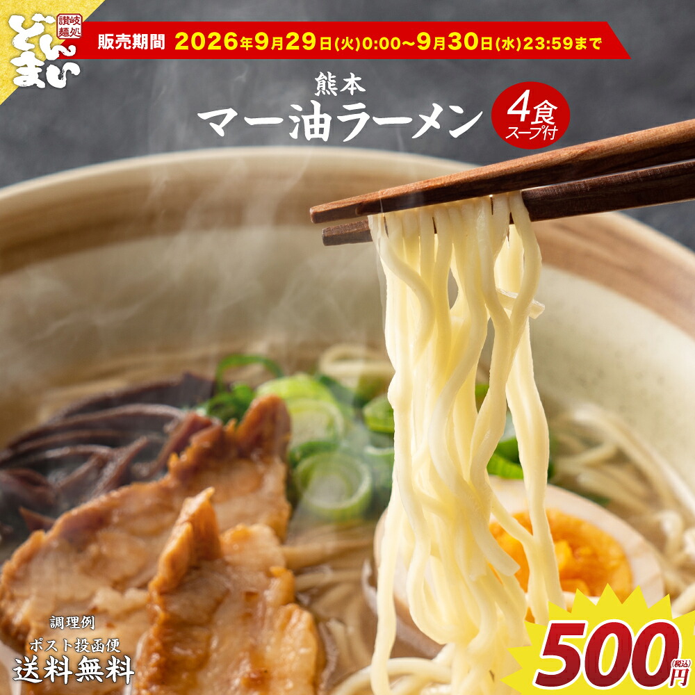 送料無料 500円 ご当地ラーメン 熊本マー油ラーメン 4食 ラーメン 生ラーメン らーめん ポイント消化 送料無 食品 お試し ポイント消費 グルメ 拉麺 食品 生麺 ポイント消化 どんまい
