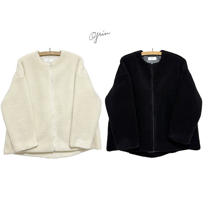 40%OFF SALE【Ladies】セールgrinグリンウールボア ラウンドスリットジャケットサイズ:2|DONNA