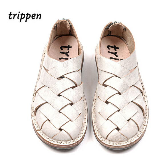 本品は尖んがり＋9倍です！Trippenトリッペン【trippen 定め事売りわたす店】PUSH うしろ押し 編み込みメッシュシューズカラー: mud-ice