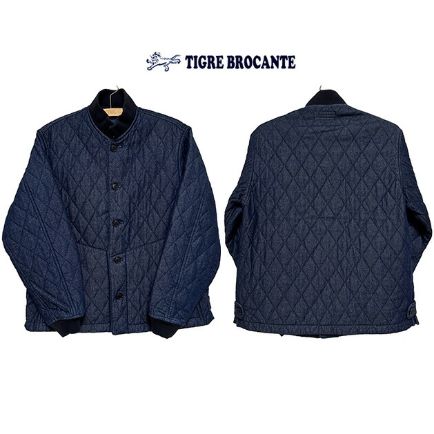 20%OFF SALE【Ladies】セール TIGRE BROCANTE ティグルブロカンテ 7ozデニムキルティングボンバーマリンリブジャケット カラー：Indigo