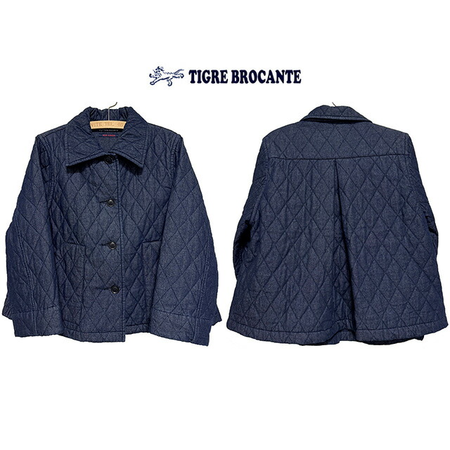 20%OFF SALE【Ladies】セール TIGRE BROCANTE ティグルブロカンテ 7ozデニムキルティングウォームカラージャケット カラー：Indigo サイズ：Ladies F(one size)