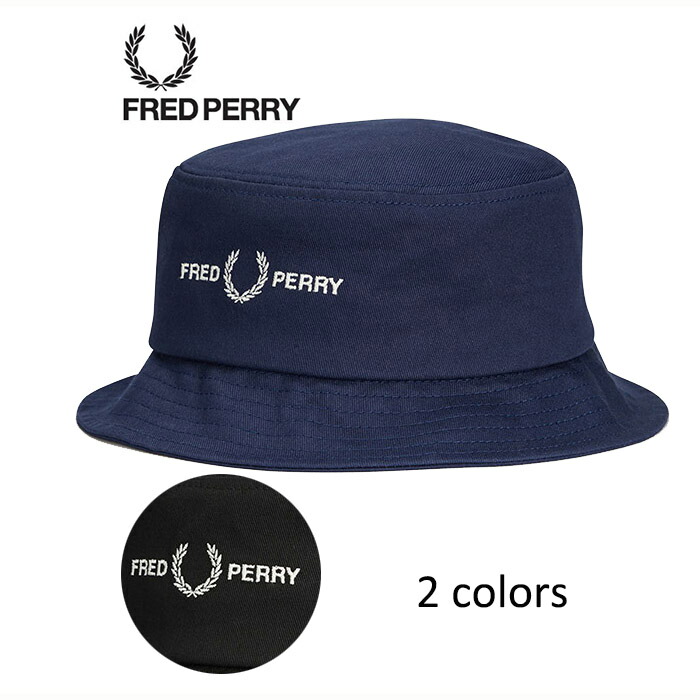 殿堂 FREDPERRY フレッドペリー - Graphic Brand Twill Bucket Hat ロゴ刺繍バケットハット本品は