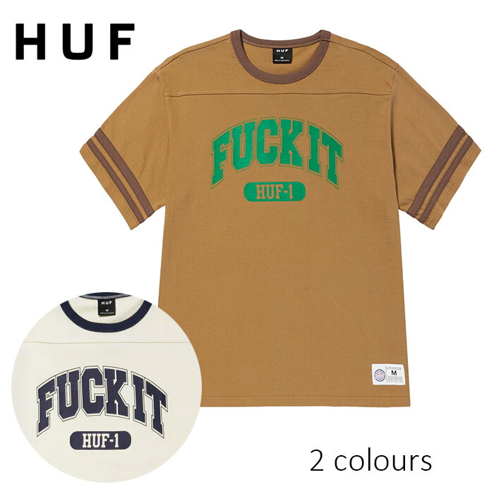 SALE･30%OFF 【セール】 【日本代理店正規品】 HUF (ハフ ) - FUCK IT FOOTBALL SHIRT S/S - アートワークロゴプリント半袖フットボールシャツ