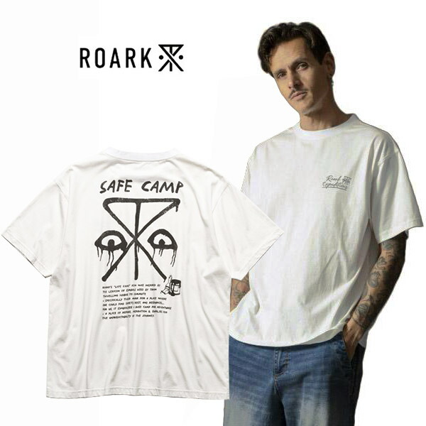 本品はポイント＋２倍です！ ROARK (ロアーク) SAFECAMP WELL WORN TEE アートグラフィックロゴプリント半袖Tシャツ COLOUR:WHITE 【日本代理店正規品】