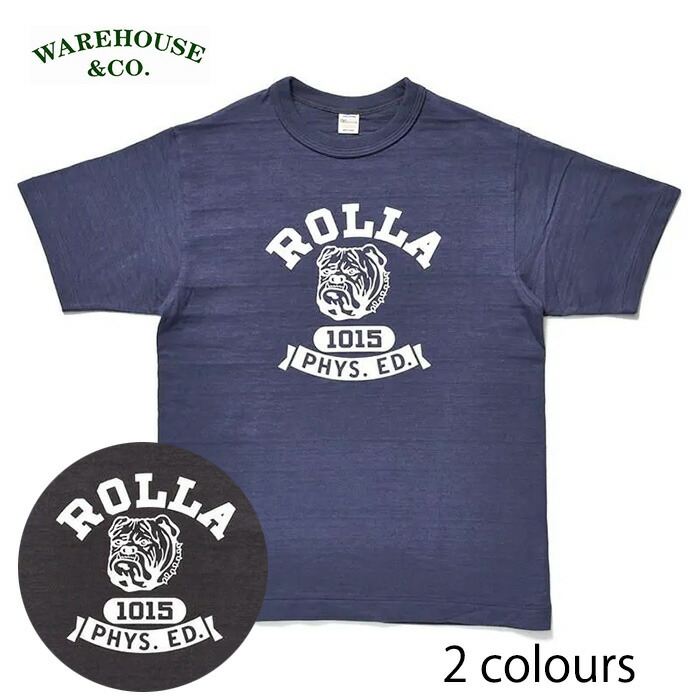 本品はポイント+1倍です! WAREHOUSE & CO.(ウェアハウス) Lot 4601 ROLLA ローゲージ編グラフィックプリント半袖Tシャツ 【正規取扱品】