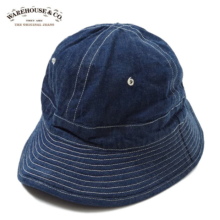 WAREHOUSE & Co. [ウエアハウス ] Lot 5200 DENIM ARMY HAT インディゴデニムアーミータイプハット (デイジーハット・フルブリムハット) NON WASH (未洗品) 【正規取扱品】