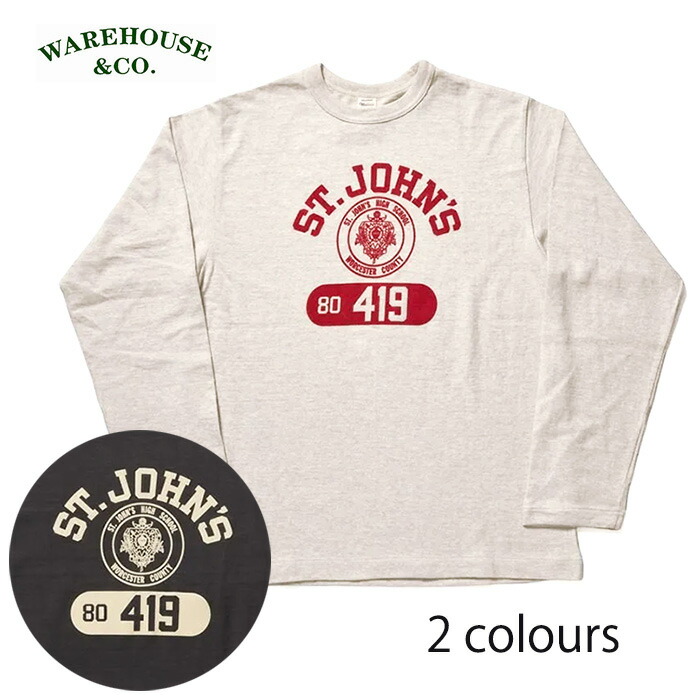 WAREHOUSE \u0026 CO.（御召しもの住み家）Lot 5906 ST.JOHN’S 長袖労働者の一団のど首ティーシャツ【定め事取りまわし品】
